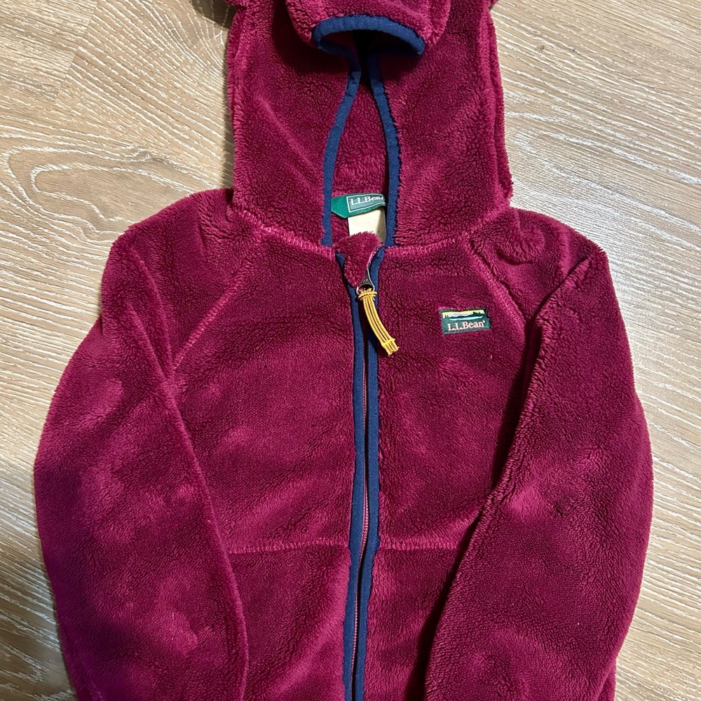 L.L. Bean Burgundy Fleece Hoodie